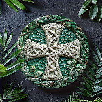 Celtic Knot Celtic Cross Metal Sign Pagan Decor-MoonChildWorld