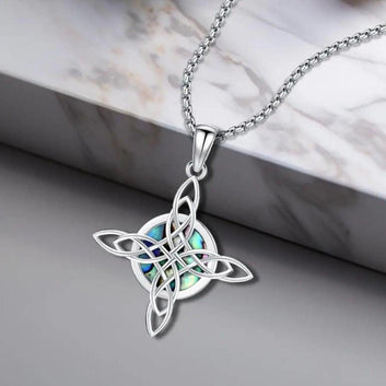Celtic Knot Cross Necklace 925 Sterling Silver Witch Trinity Knot Pendant Protection Amulet Jewelry