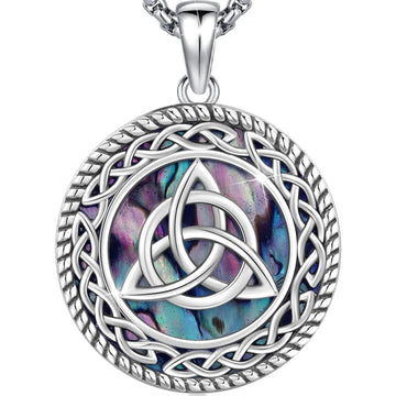Celtic Knot Necklace 925 Sterling Silver Trinity Knot Necklace Wiccan Irish Amulet Jewelry-MoonChildWorld
