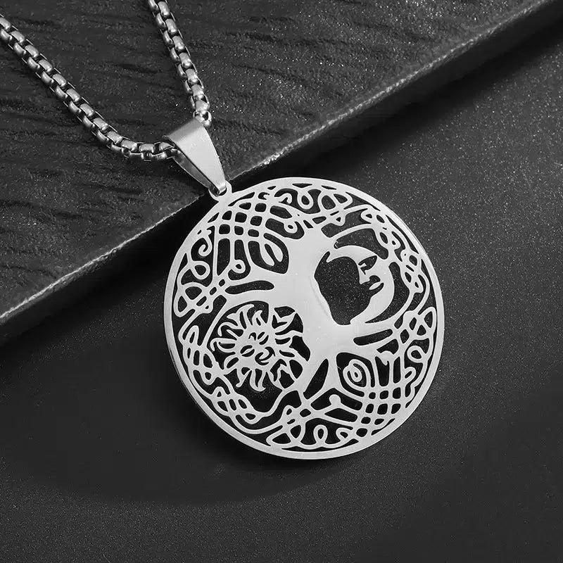 Celtic Knot Sun Moon Tree of Life Necklace Wicca Pagan Jewelry-MoonChildWorld