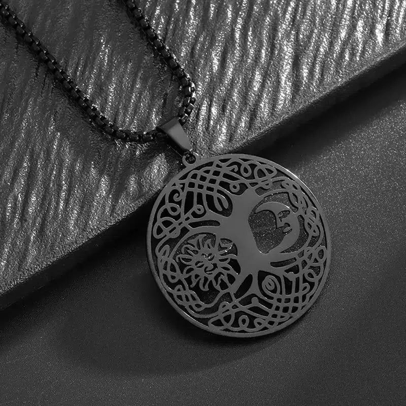 Celtic Knot Sun Moon Tree of Life Necklace Wicca Pagan Jewelry-MoonChildWorld