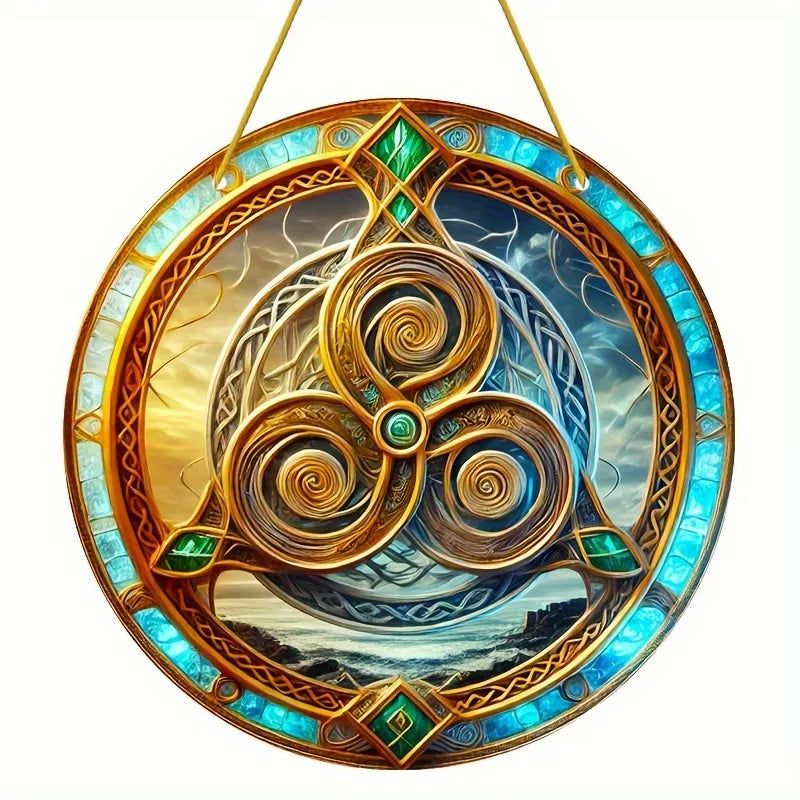 Celtic Knot Suncatcher Pagan Acrylic Sign Witchcraft Window Art-MoonChildWorld