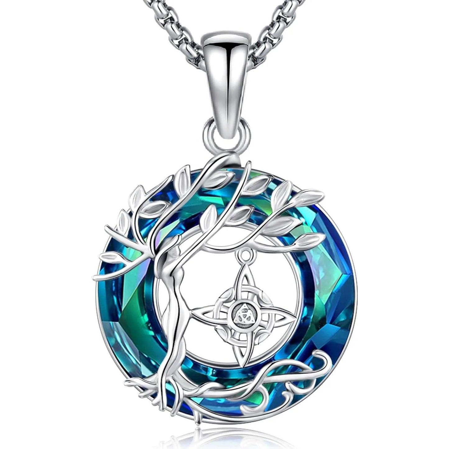 Celtic Knot Tree of Life Necklace 925 Sterling Silver Pagan Jewelry-MoonChildWorld
