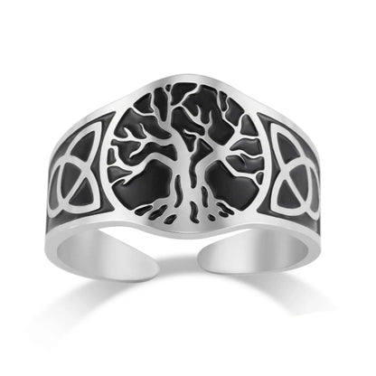 Celtic Knot Tree of Life Open Ring – Nordic Pagan Amulet Jewelry-MoonChildWorld