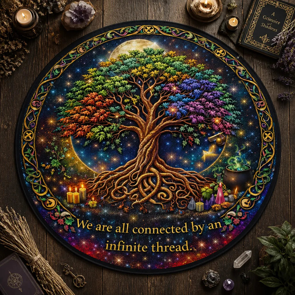 Celtic Knot Tree of Life Round Rug Pagan Tree Carpet Wiccan Home Decor_mockup_2.webp