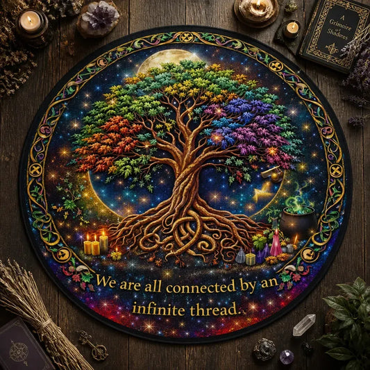 Celtic Knot Tree of Life Round Rug Pagan Tree Carpet Wiccan Home Decor_mockup_2.webp