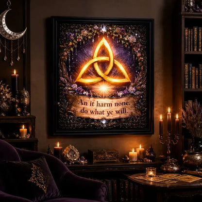 Celtic Knot Triquetra Pagan Canvas Wall Art - Trinity Knot Black Framed Art Print Wicca Wall Decor_mockup_1.webp