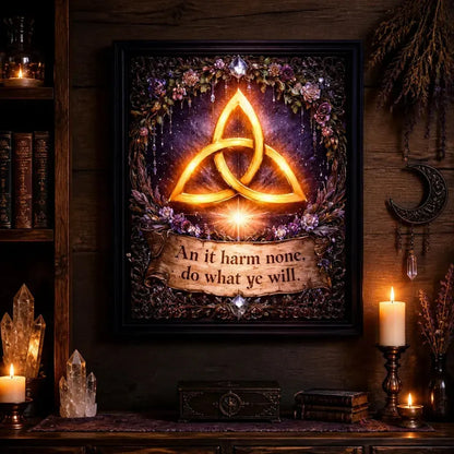 Celtic Knot Triquetra Pagan Canvas Wall Art - Trinity Knot Black Framed Art Print Wicca Wall Decor_mockup_2.webp