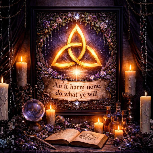 Celtic Knot Triquetra Pagan Canvas Wall Art - Trinity Knot Black Framed Art Print Wicca Wall Decor-MoonChildWorld