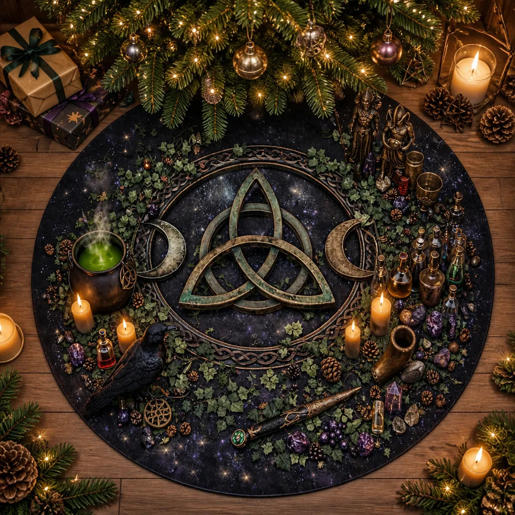 Celtic Knot Triquetra Yule Tree Skirt – Pagan Witch Gothic Decor_mockup_1.webp