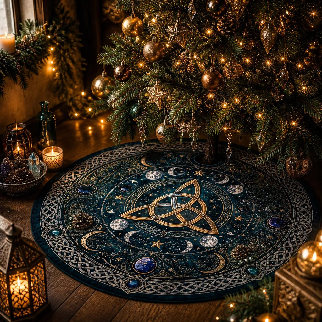 Celtic Knot Triquetra Yule Tree Skirt – Pagan Witchy Gothic Decor_mockup_2.webp