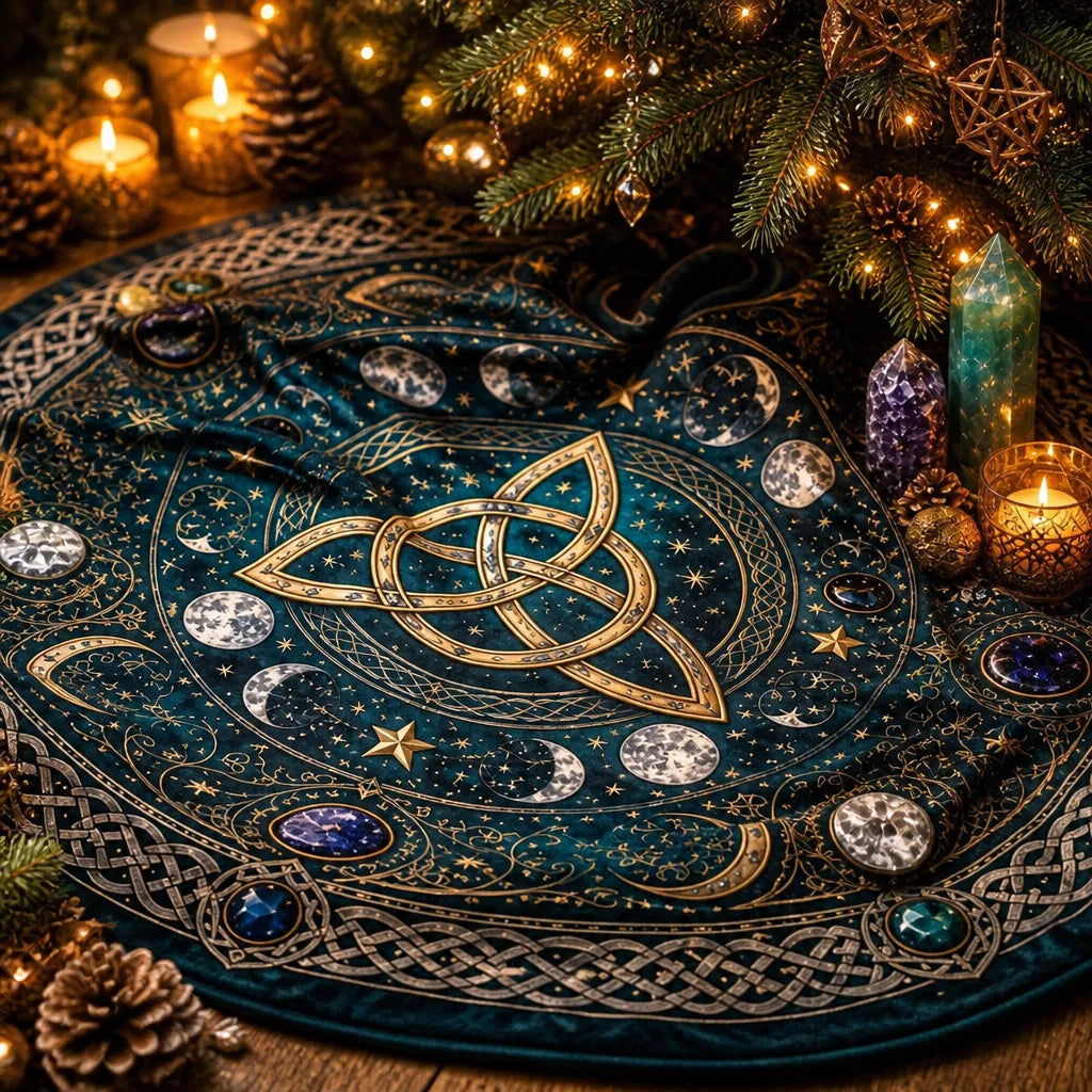 Celtic Knot Triquetra Yule Tree Skirt – Pagan Witchy Gothic Decor_mockup_3.webp