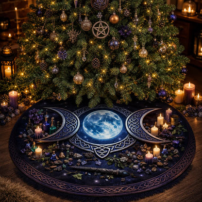Celtic Moon Triple Yule Tree Skirt – Pagan Witch Gothic Decor_mockup_1.webp