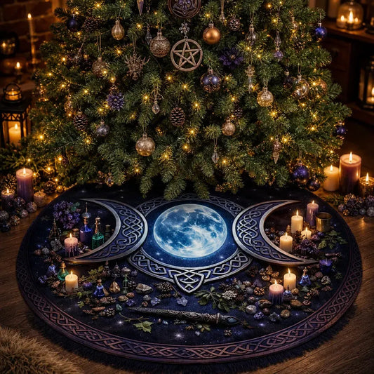Celtic Moon Triple Yule Tree Skirt – Pagan Witch Gothic Decor_mockup_1.webp