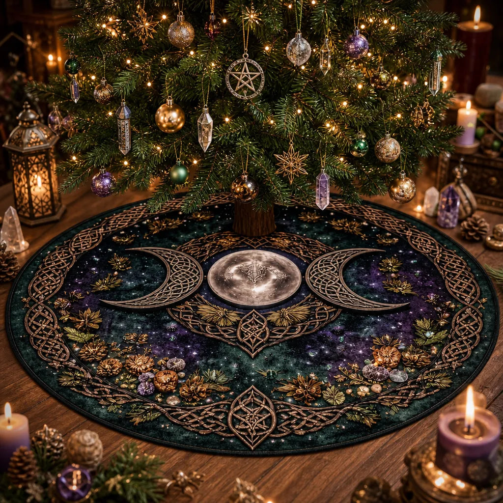 Celtic Moon Yule Tree Skirt – Pagan Witchy Gothic Decor_mockup_1.webp