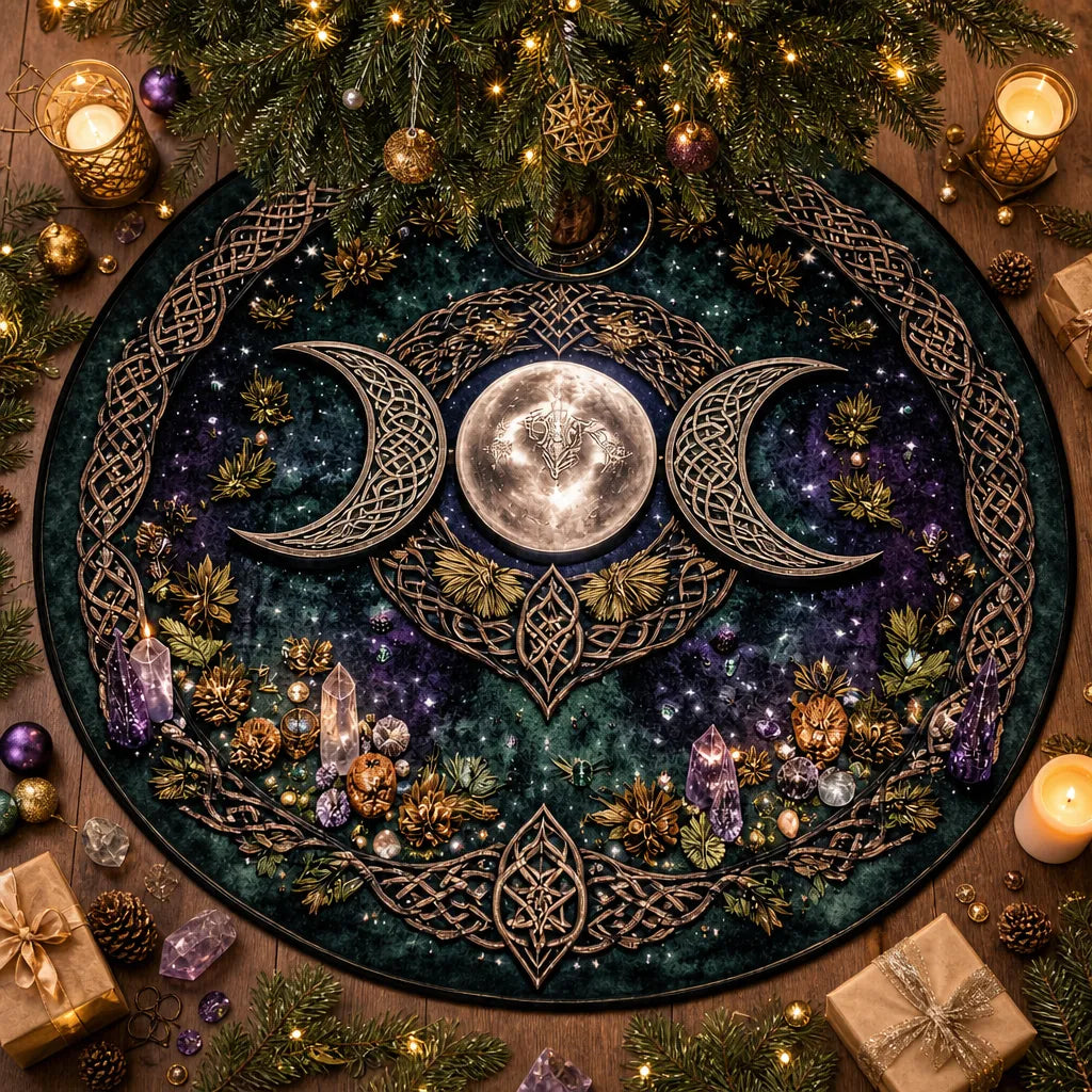 Celtic Moon Yule Tree Skirt – Pagan Witchy Gothic Decor_mockup_2.webp
