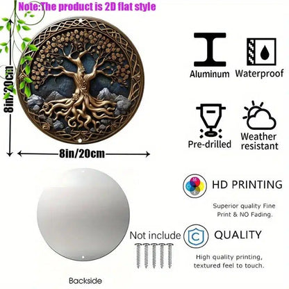 Celtic Tree Of Life Metal Sign Pagan Decor-MoonChildWorld