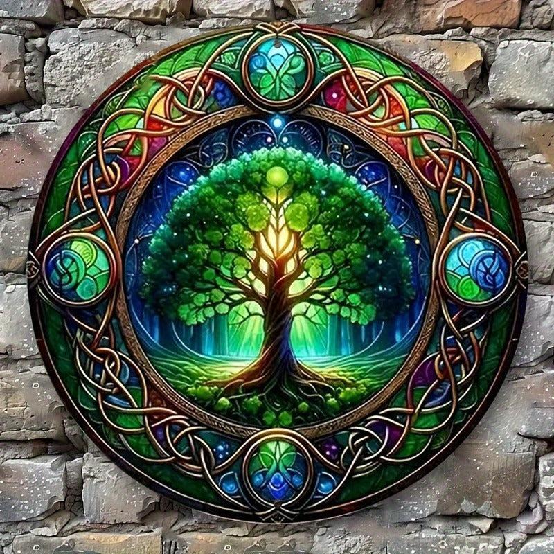 Celtic Tree Of Life Metal Sign Wicca Pagan Home Decor-MoonChildWorld
