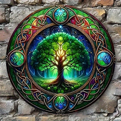 Celtic Tree Of Life Metal Sign Wicca Pagan Home Decor-MoonChildWorld