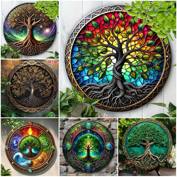Celtic Tree Of Life Metal Sign Wicca Pagan Home Decor-MoonChildWorld