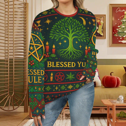 Celtic Tree of Life Pagan Yule Sweatshirt Pagan Wicca Christmas Sweater-MoonChildWorld