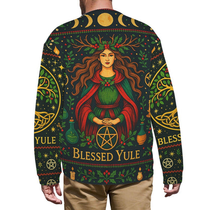 Celtic Tree of Life Pagan Yule Sweatshirt Yule Goddess Wicca Christmas Sweater-MoonChildWorld
