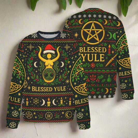 Celtic Tree of Life Pagan Yule Sweatshirt - Yule Goddess Wicca Christmas Sweater-MoonChildWorld