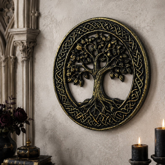 Celtic tree of life wall decor – Norse Viking knotwork hollow wall hanging, front view