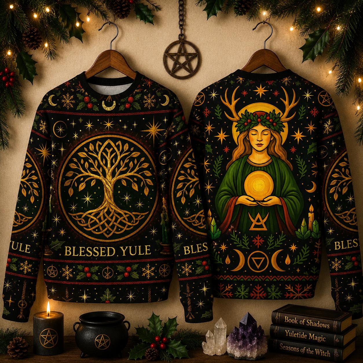 Celtic Tree of life Pagan Sweatshirt Blessed Yule Goddess Sweater-MoonChildWorld