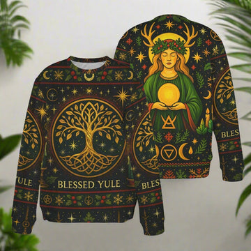 Celtic Tree of life Pagan Sweatshirt Blessed Yule Goddess Sweater-MoonChildWorld