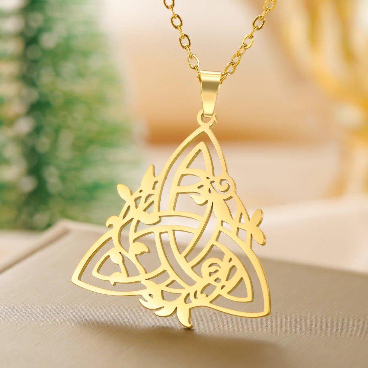Celtic Trinity Knot Necklace Wicca Triquetra Necklace Witchcraft Jewelry-MoonChildWorld