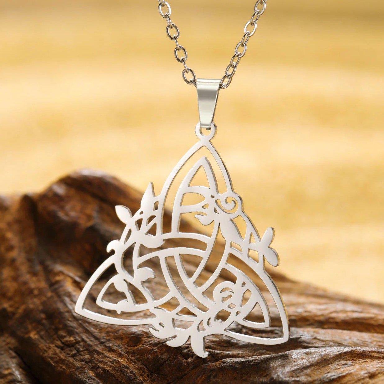 Celtic Trinity Knot Necklace Wicca Triquetra Necklace Witchcraft Jewelry-MoonChildWorld