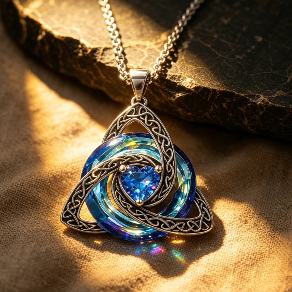Size reference for the Celtic trinity knot heart necklace