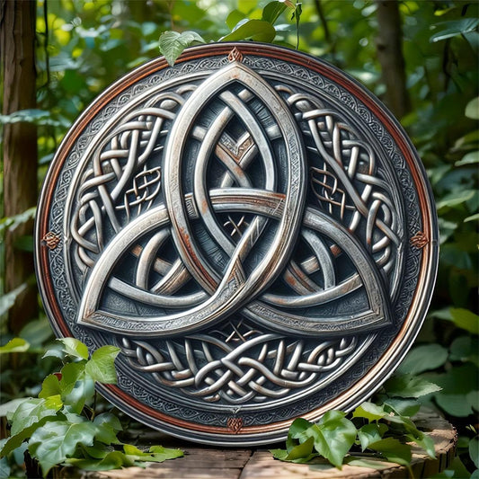 Celtic Trinity Knot Wall Art Triquetra Witchcraft Metal Sign for Pagan Home Decor-MoonChildWorld