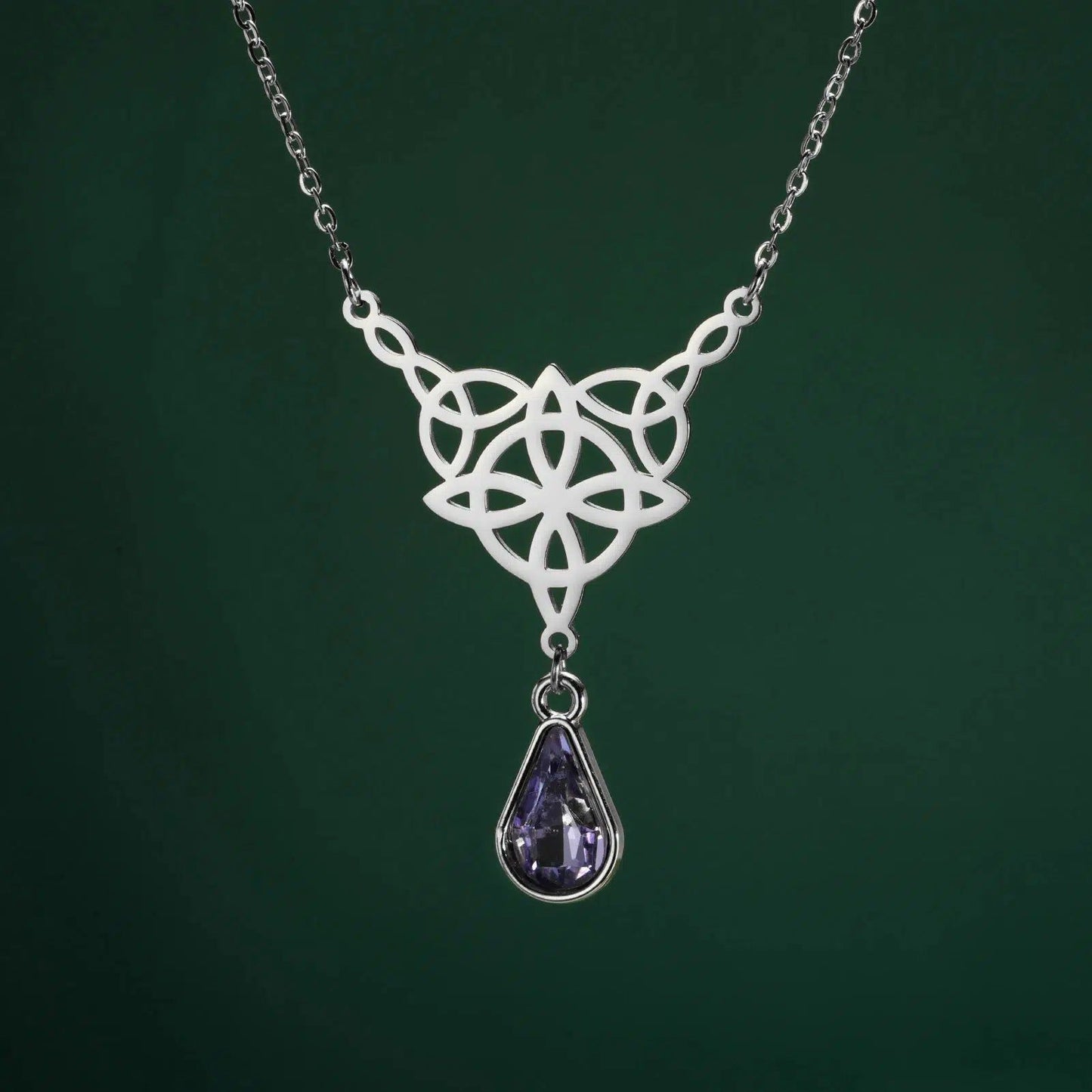 Celtics Knot Necklace Crystal Witch Jewelry-MoonChildWorld