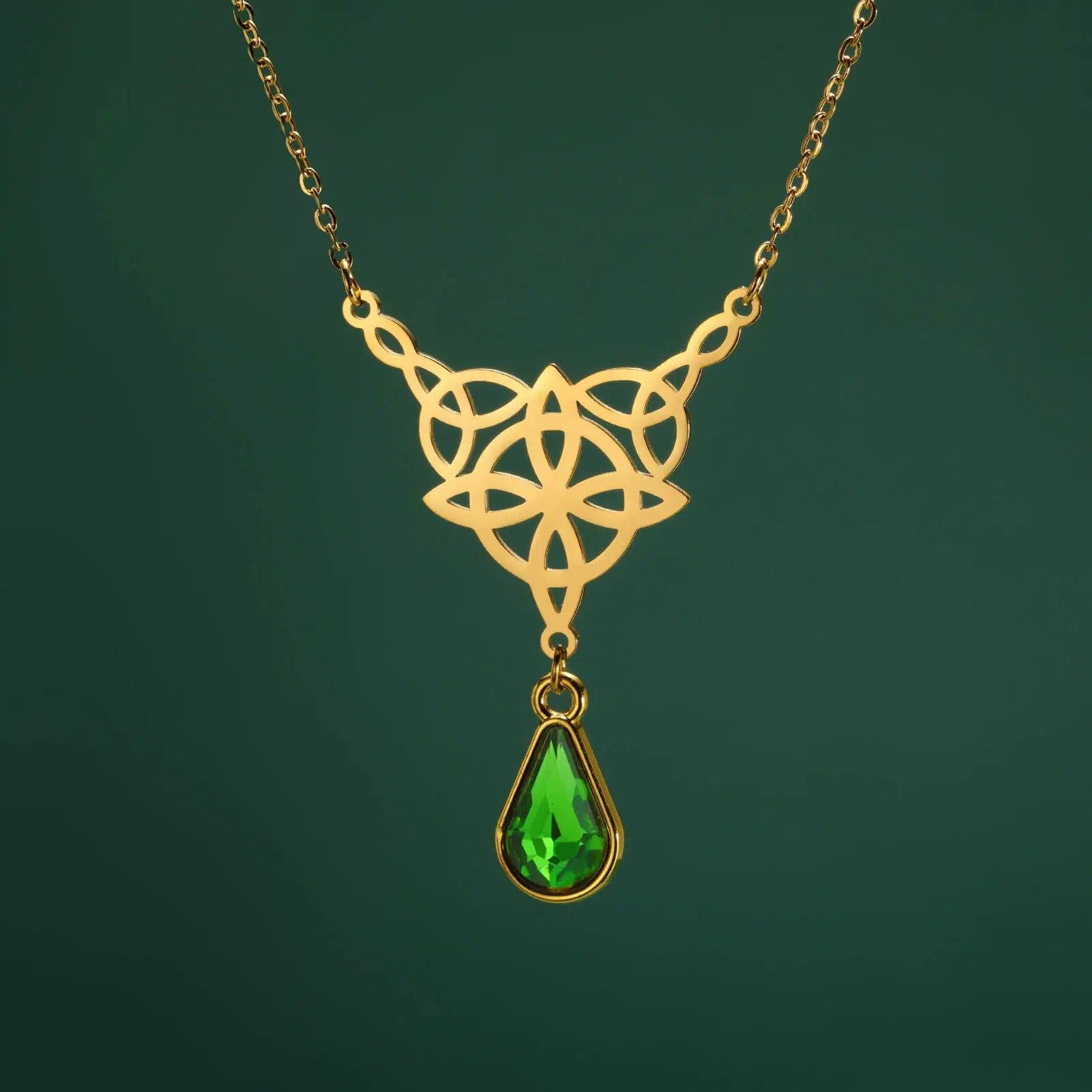 Celtics Knot Necklace Crystal Witch Jewelry-MoonChildWorld