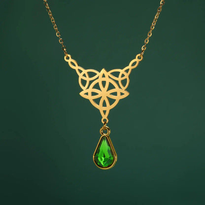 Celtics Knot Necklace Crystal Witch Jewelry-MoonChildWorld