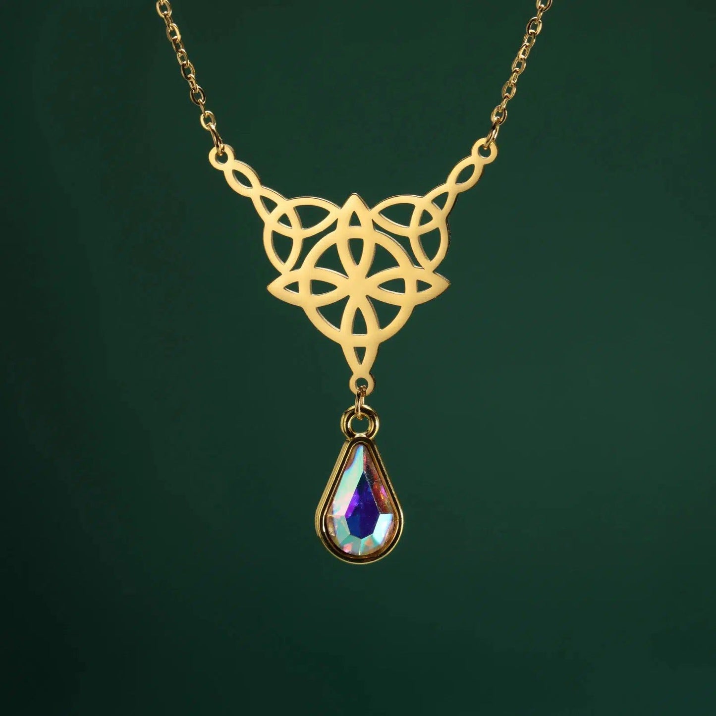 Celtics Knot Necklace Crystal Witch Jewelry-MoonChildWorld