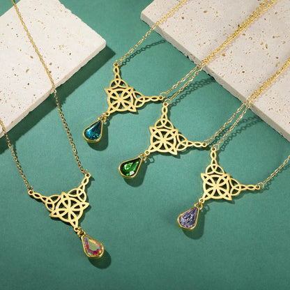 Celtics Knot Necklace Crystal Witch Jewelry-MoonChildWorld