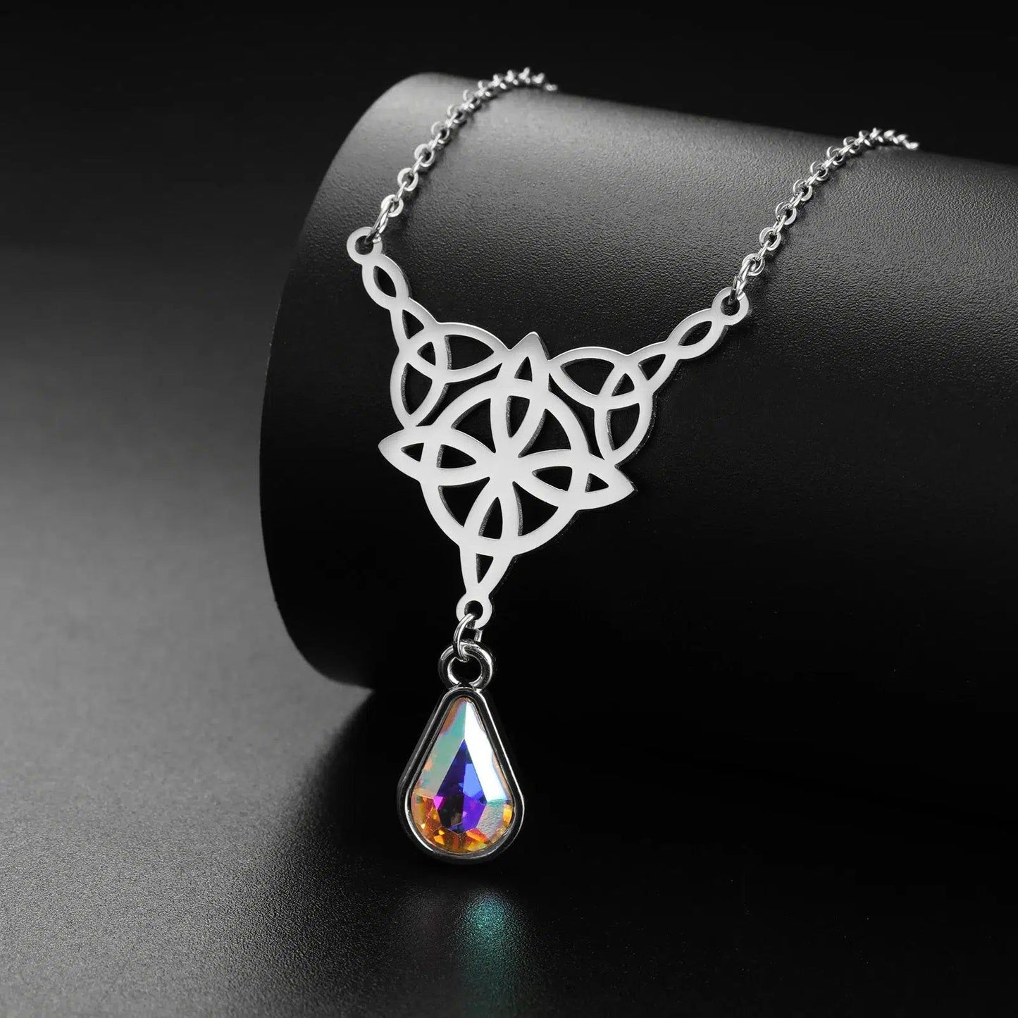 Celtics Knot Necklace Crystal Witch Jewelry-MoonChildWorld