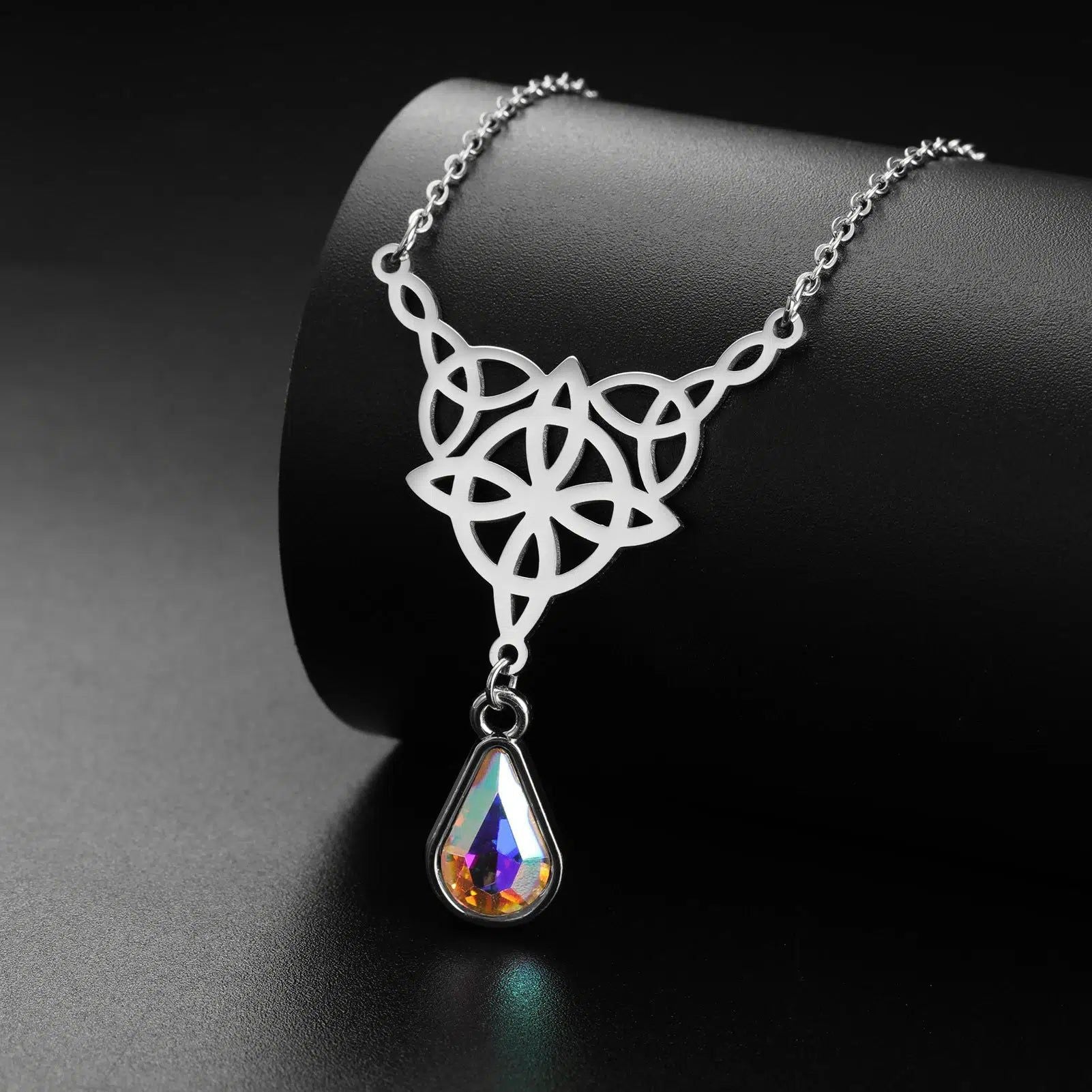 Celtics Knot Necklace Crystal Witch Jewelry-MoonChildWorld