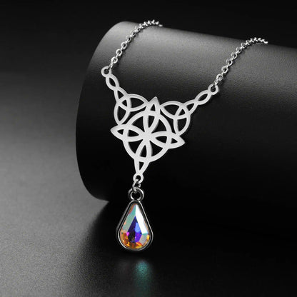 Celtics Knot Necklace Crystal Witch Jewelry-MoonChildWorld