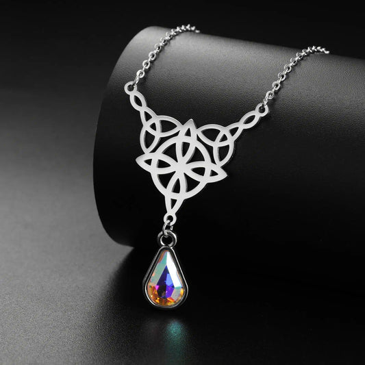 Celtics Knot Necklace Crystal Witch Jewelry-MoonChildWorld