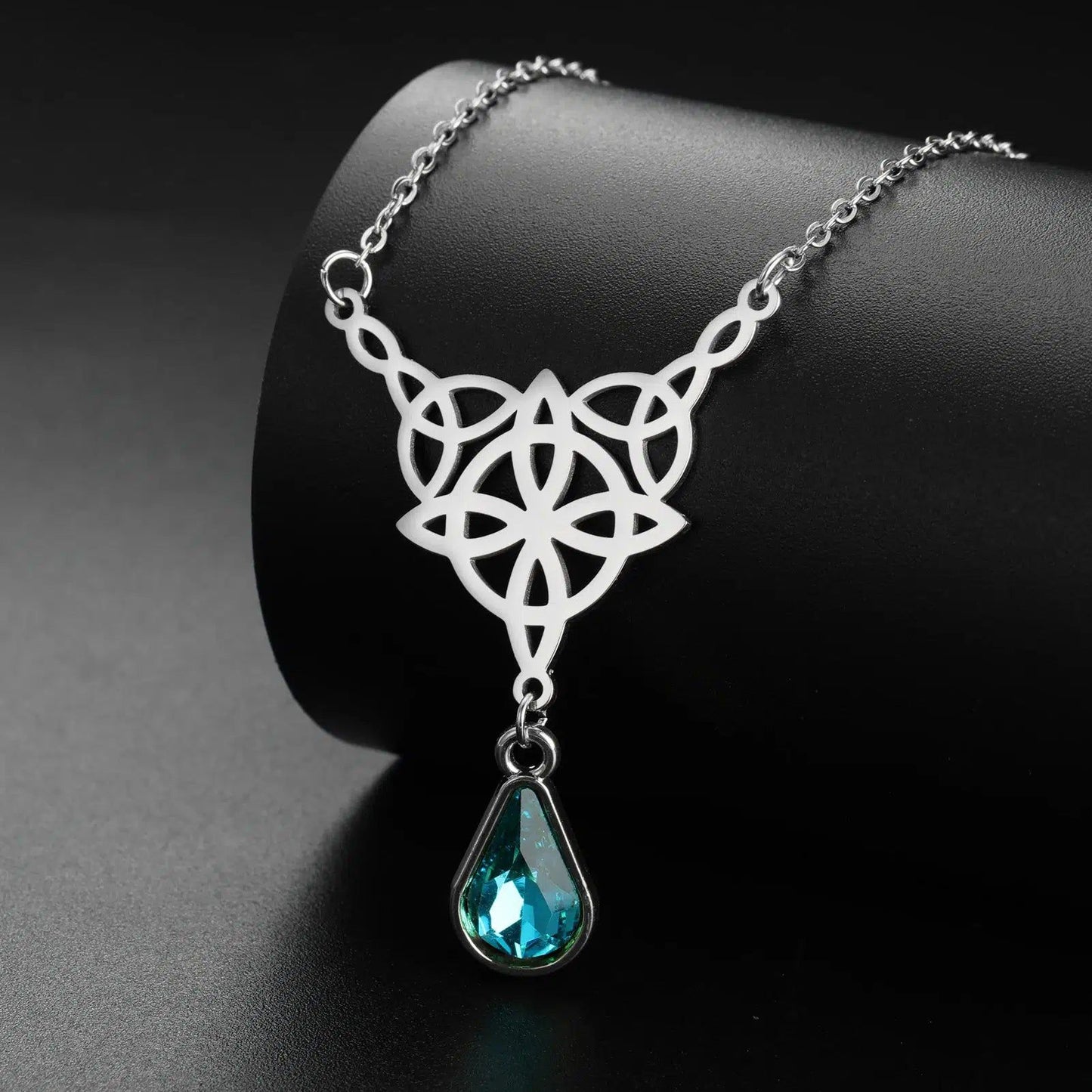 Celtics Knot Necklace Crystal Witch Jewelry-MoonChildWorld