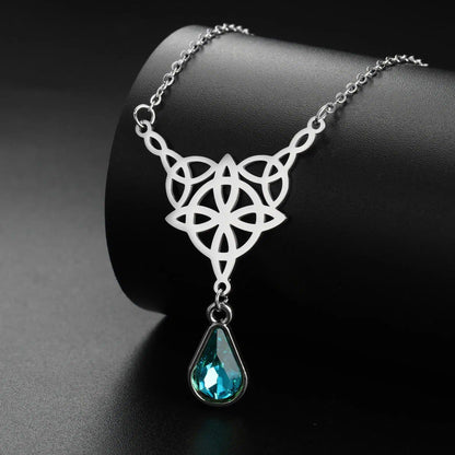 Celtics Knot Necklace Crystal Witch Jewelry-MoonChildWorld