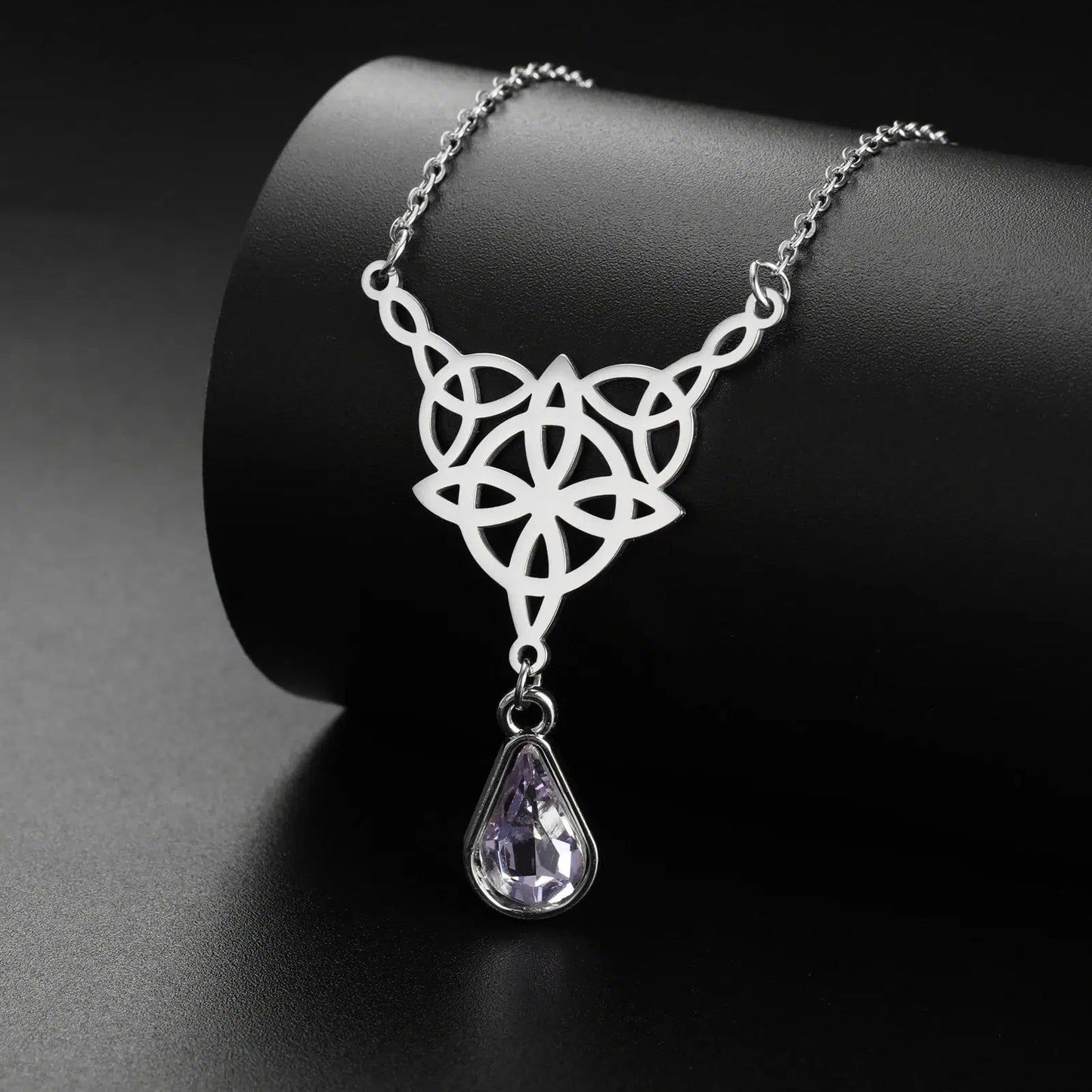 Celtics Knot Necklace Crystal Witch Jewelry-MoonChildWorld