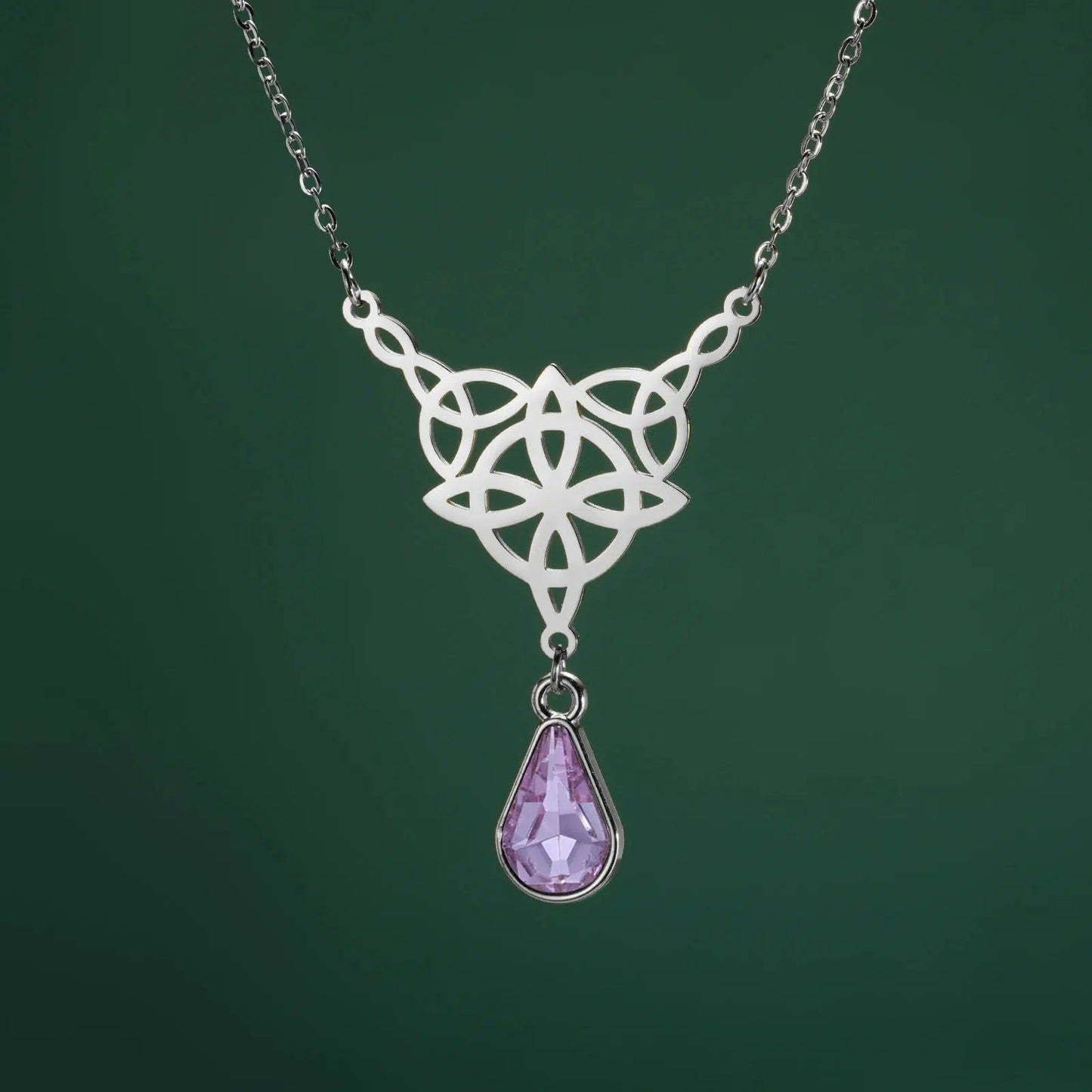 Celtics Knot Necklace Crystal Witch Jewelry-MoonChildWorld
