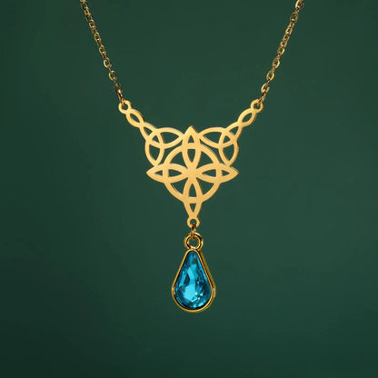 Celtics Knot Necklace Crystal Witch Jewelry-MoonChildWorld