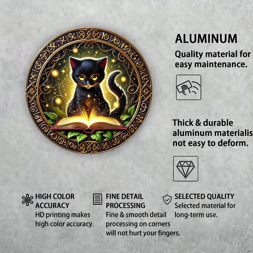Charming Black Cat Metal Sign Magic Home Decor-MoonChildWorld