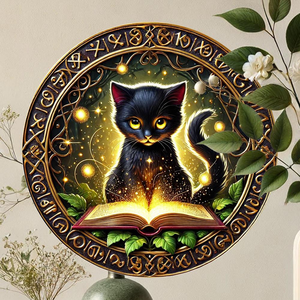 Charming Black Cat Metal Sign Magic Home Decor-MoonChildWorld